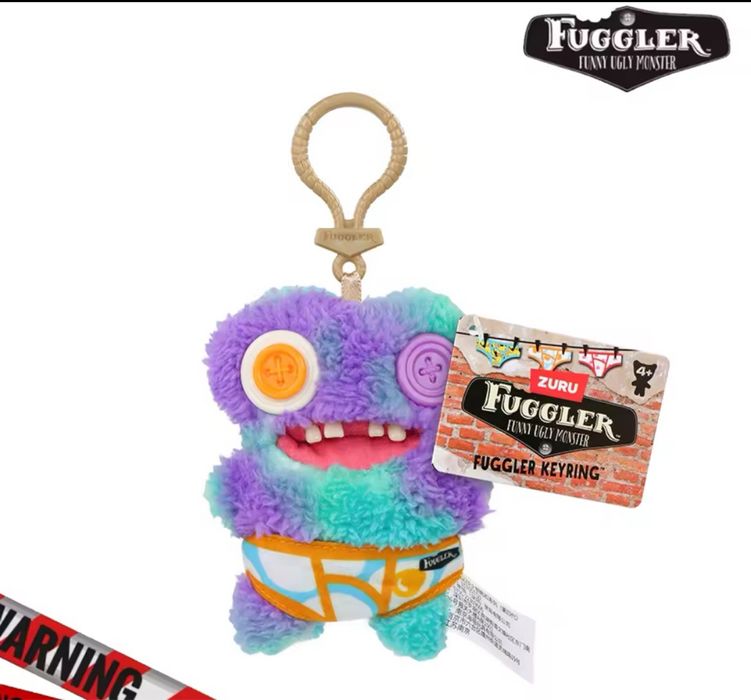 Мʼяка іграшка брелок Fuggler Фаглер Фуглер,фаглер чорний нова колекція