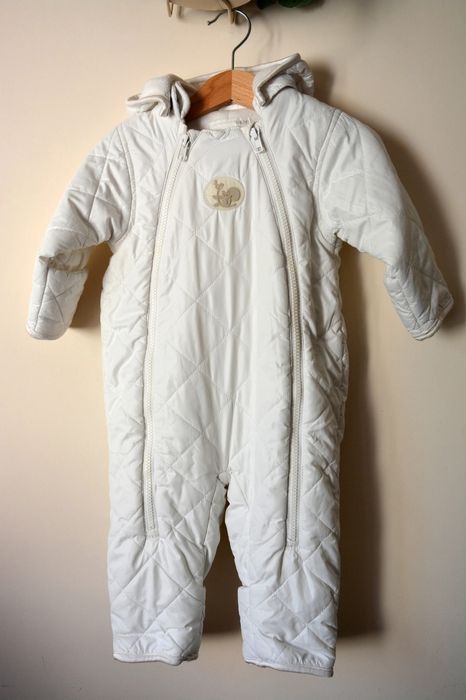 Biały przejściowy kombinezon miś H&M r.68