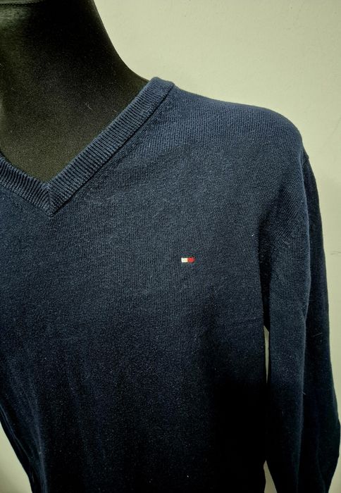 TOMMY HILFIGER roz. XL extralekki sweter premium Bawełna + kaszmir