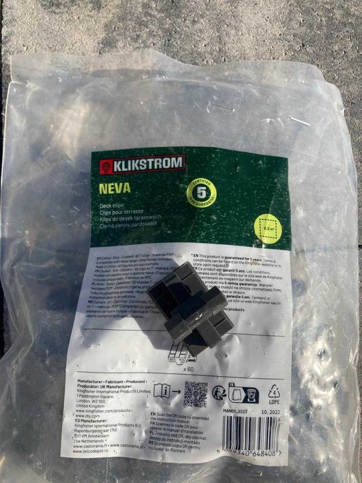 KLIKSTROM części zestawów startowych do montażu desek tarasowych Neva