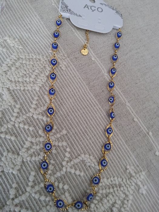 Colar olho turco em azul