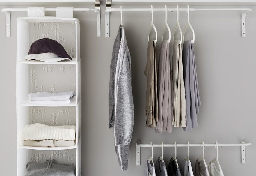 Dois varões para roupa, brancos, 60-90 cm, MULIG - IKEA novos selados