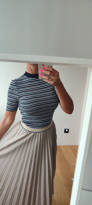 Koszulka bluzka pólgolf rozciągliwa S 36 w paski