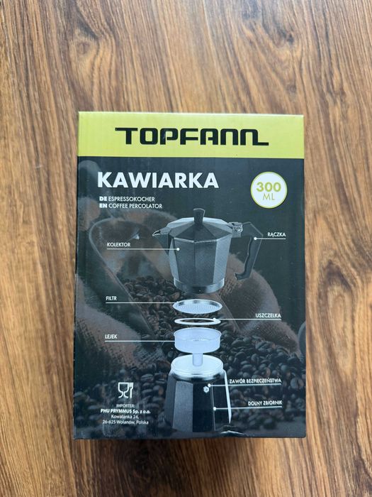 NOWA kawiarka Topfann 300ml aluminiowa indukcja