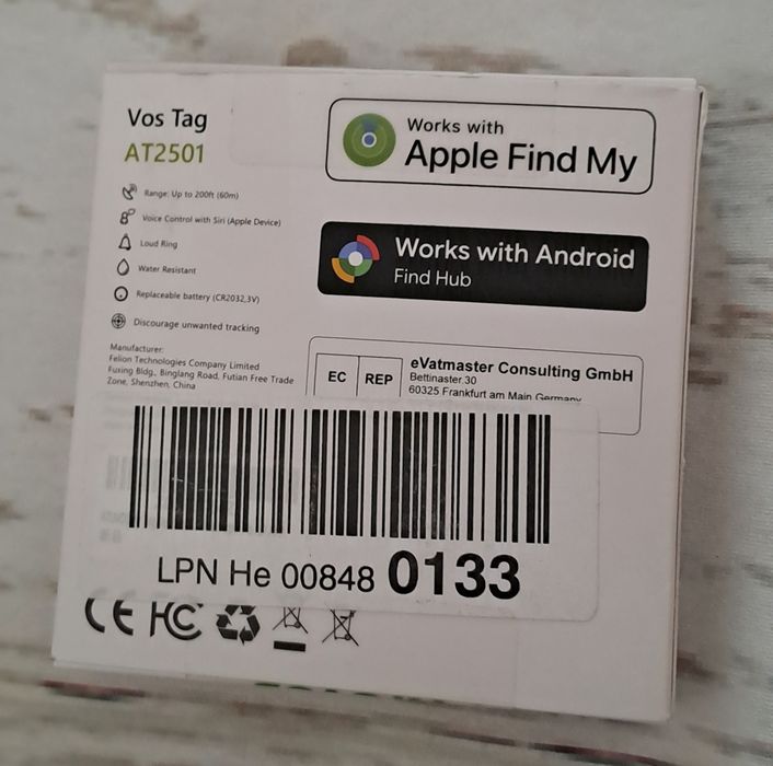 Bluetooth-трекер ATUVOS Vos Tag AT2501