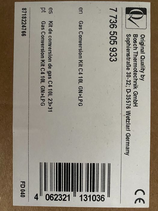 Alteração gás butano/natural