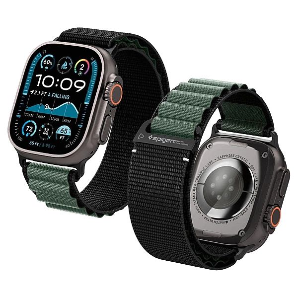 Pasek Pasek Spigen WBF1 na Apple Watch 44 / 45 / 46 / 49 mm - czarno-z