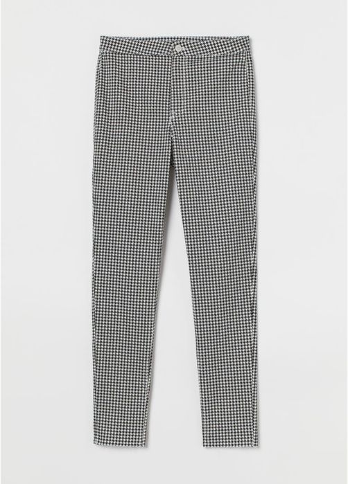 H&m świetne elastyczne spodnie w pepitke z diagonalu 34