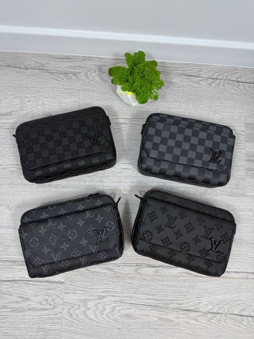 Чоловіча сумка Louis Vuitton через плече | Екошкіра | Барсетка Луї Віттон | Сумка через плече Луи Виттон