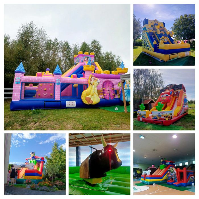 Dmuchana zjeżdżalnia Dmuchaniec Byk Rodeo Piana party Wynajem
