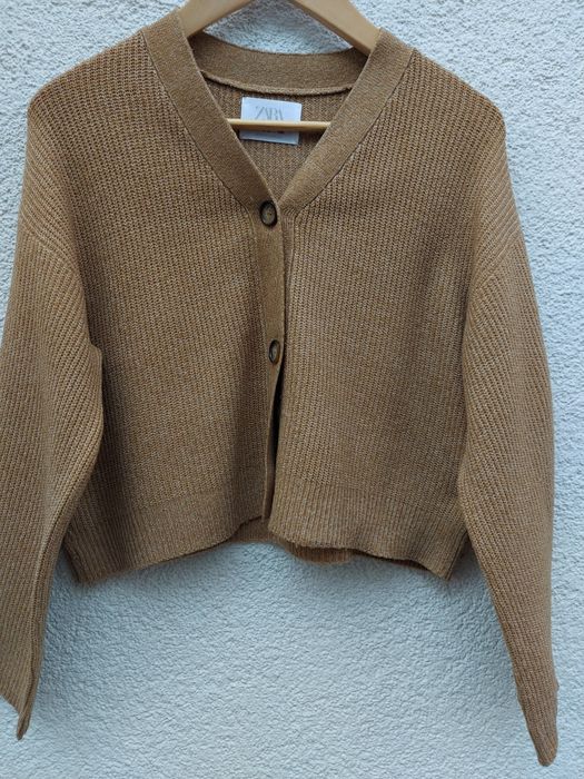 Sweter rozpinany karmelowy Zara rozmiar 140