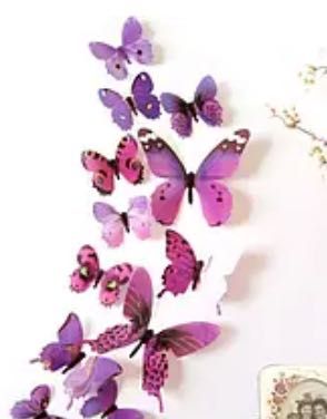 Бабочки наклейки на стену, декор на стену, метелики для декора