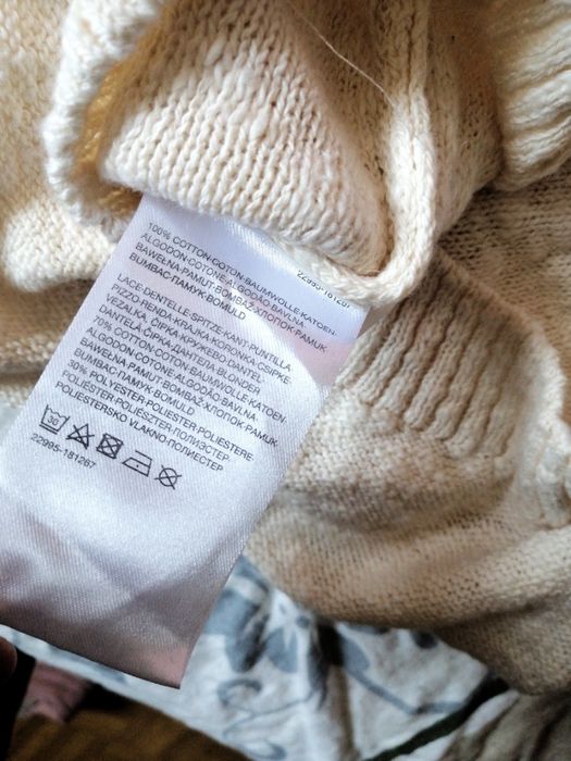 100% BAWEŁNA! sweter sweterek Jessica C&A. Wstawki koronkowe. Na S, xs