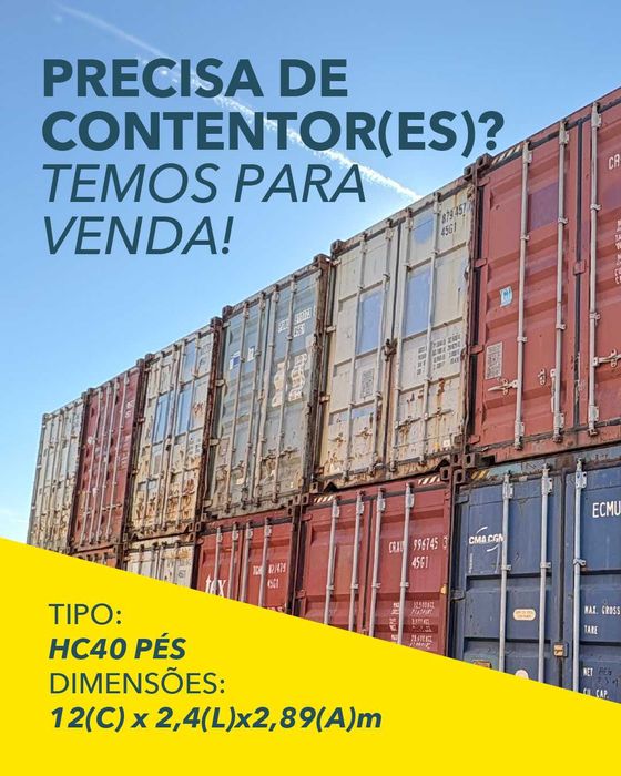 Contentores Marítimos 40 Pés (12 metros) HC para diversos fins