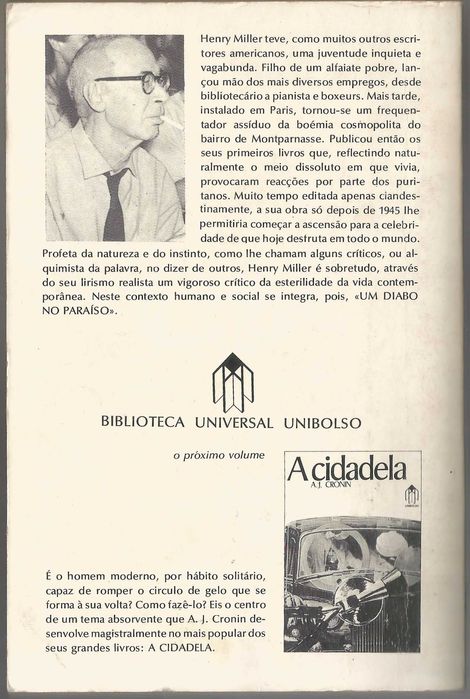 Henry Miller - Um diabo no paraíso - Portes Grátis