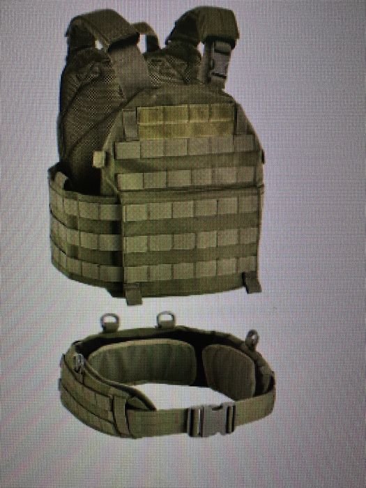 Тактичний жилет фірмовий Італія,зі штурмовим поясом Defcon 5, олива