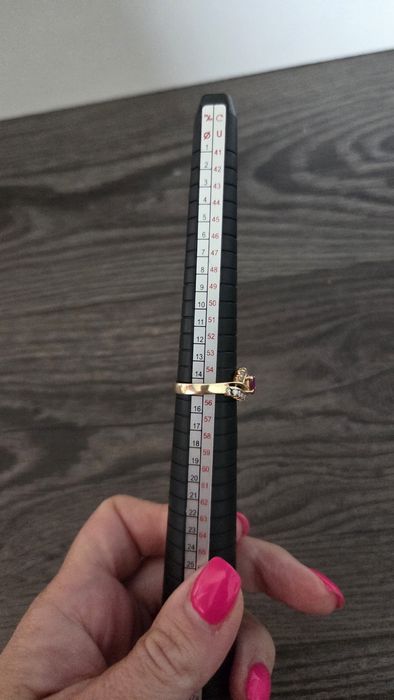 Pierścionek złoty 14k 585 3.68gr rubin  0.4ct