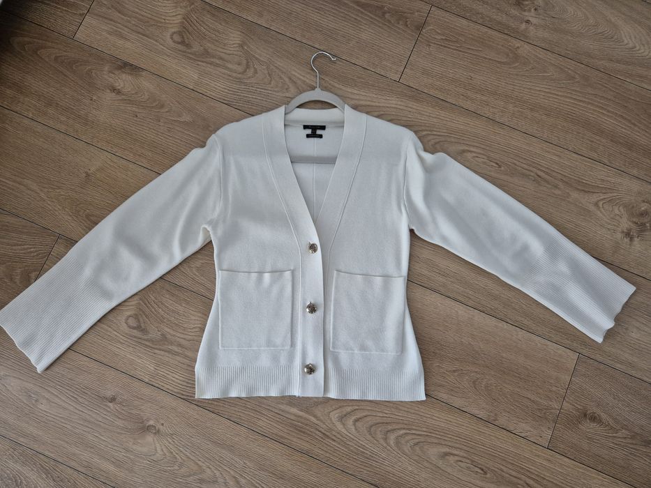 Kardigan sweterek beżowy kremowy Massimo Dutti XS