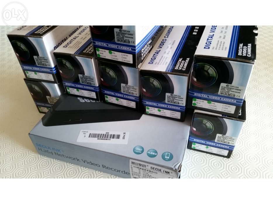 Kit 8 cameras 700 linhas + gravador 8 canais sistema video vigilancia64170814287235120