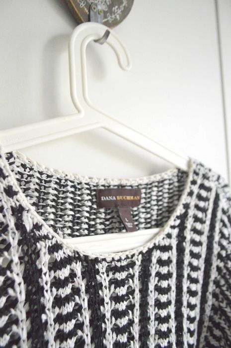 Dana Buchman sweter ażurowy bawełna premium L/XL