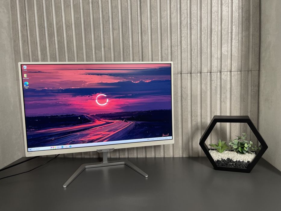 Білий монітор Philips 24 дюйми  full hd
