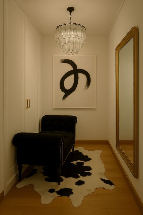 Chaise-Longue / Baqueta Las Kasas em veludo preto e capitonê