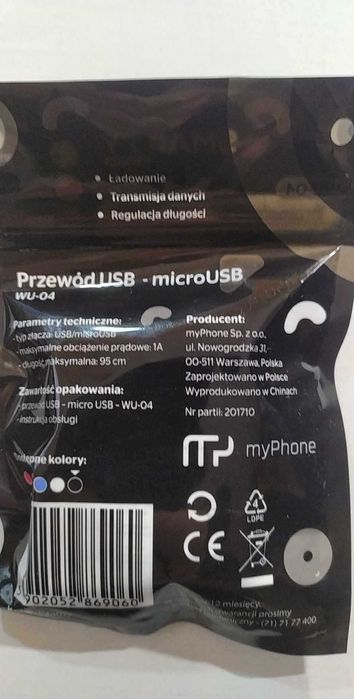 Kabel USB - Micro USB Regulowany Rozciągany max 95 cm czarny