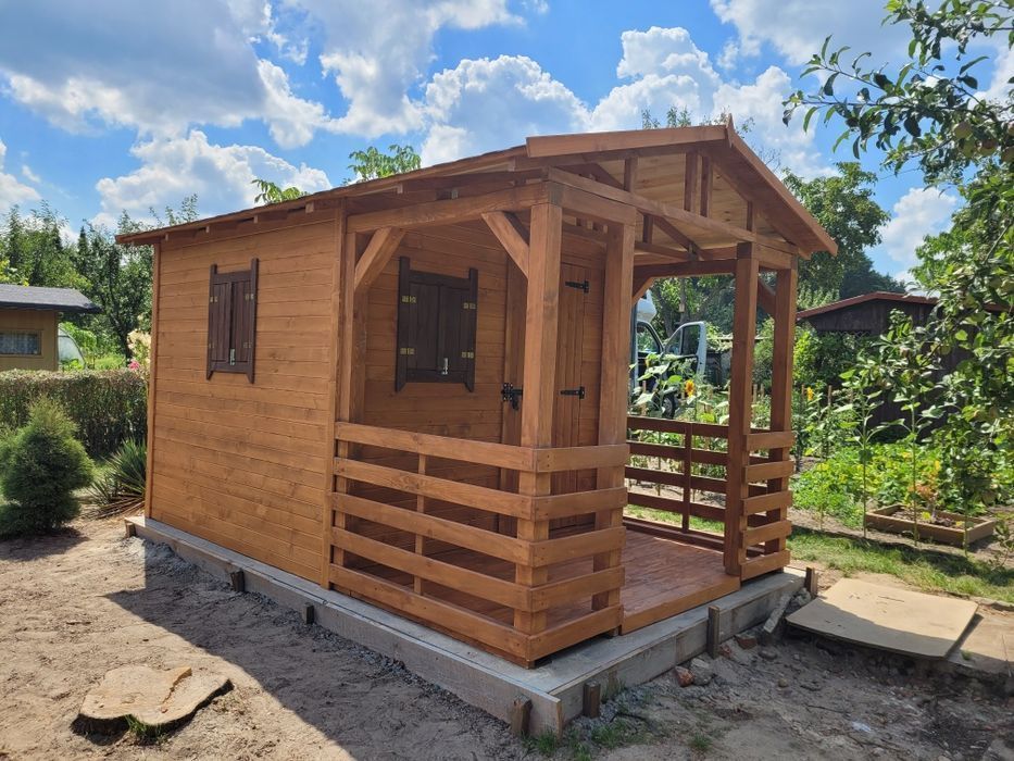 Promocja Domek na narzędzia narzędziowy ogrodowy z tarasem montaż