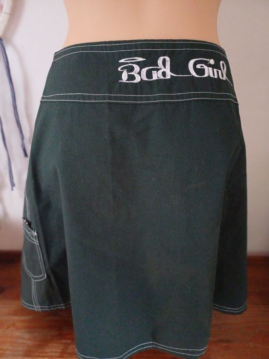 Mini spódniczka krótka M-L ciemna butelkowa zieleń bawełna bawełniana