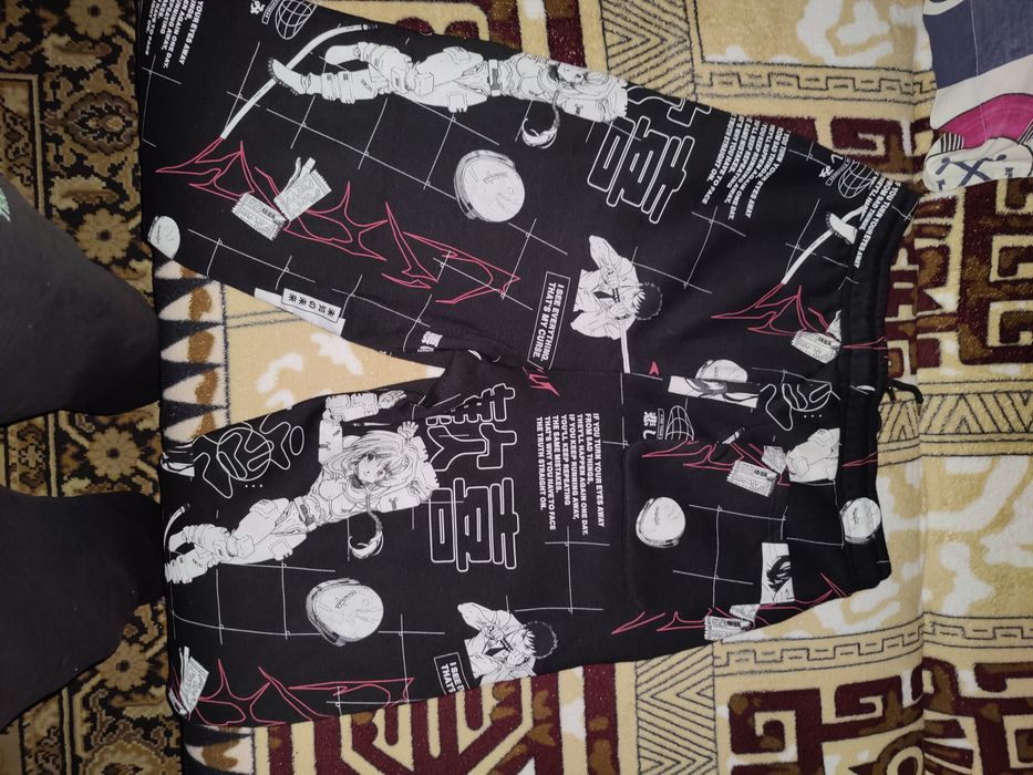 Штаны с аниме рисунками XL