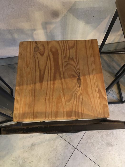 Стілець барний, метал і деревʼяні сідушки, лофт стиль