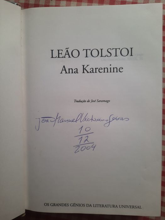 Ana Karenine de Leão Tolstoi tradução José Saramago