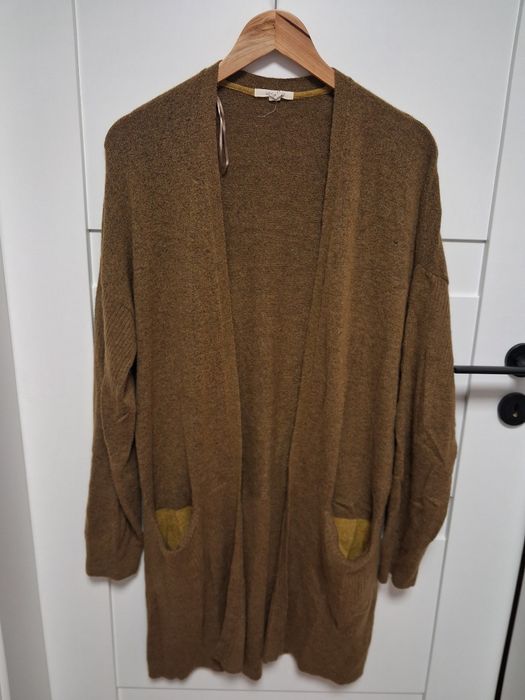 White stuff kardigan khaki damski alpaka merino M