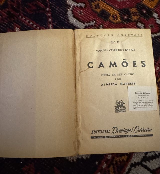 Livro Camões poema em dez cantos por Almeida Garrett