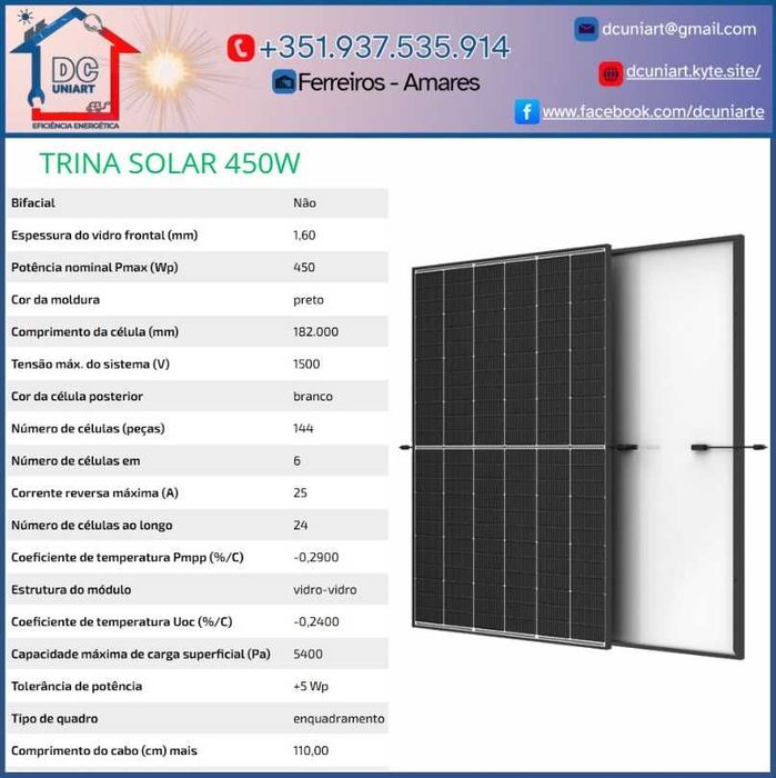 TRINA 450W - Módulo Solar Fotovoltaico
