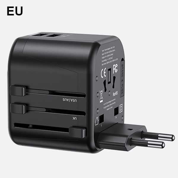 Adapter Podróżny Przejściówka Gniazda Świata PL USA EU Anglia 2X USB