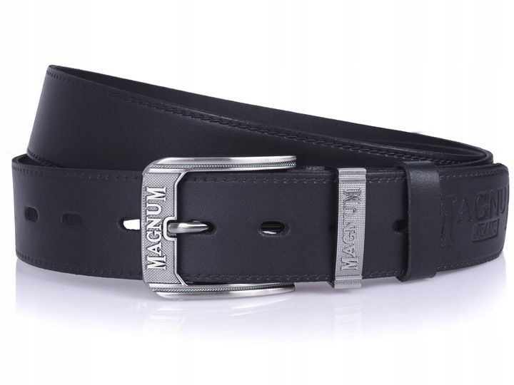 Skórzany Pasek Do Spodni Magnum 4cm Jeans Czarny
