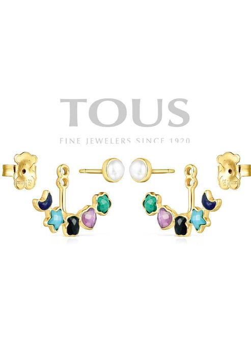 TOUS kolczyki Glory kolorowe żółte srebro 925 oryginał