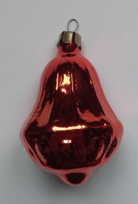 Ялинкова прикраса у формі дзвіночка 7 см колір ближче до помаранчевого