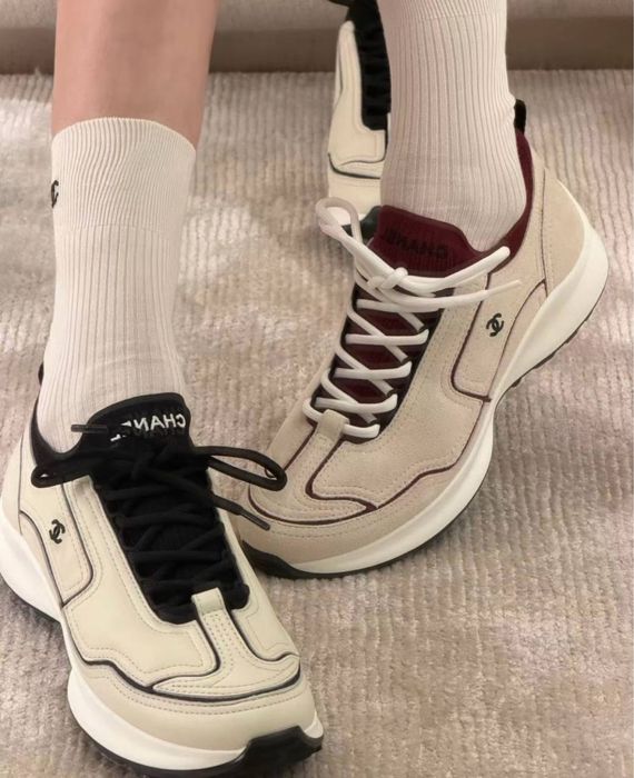 Chanel  | CC Suede Knit Sneakers | Шанель кросівки |  кеди