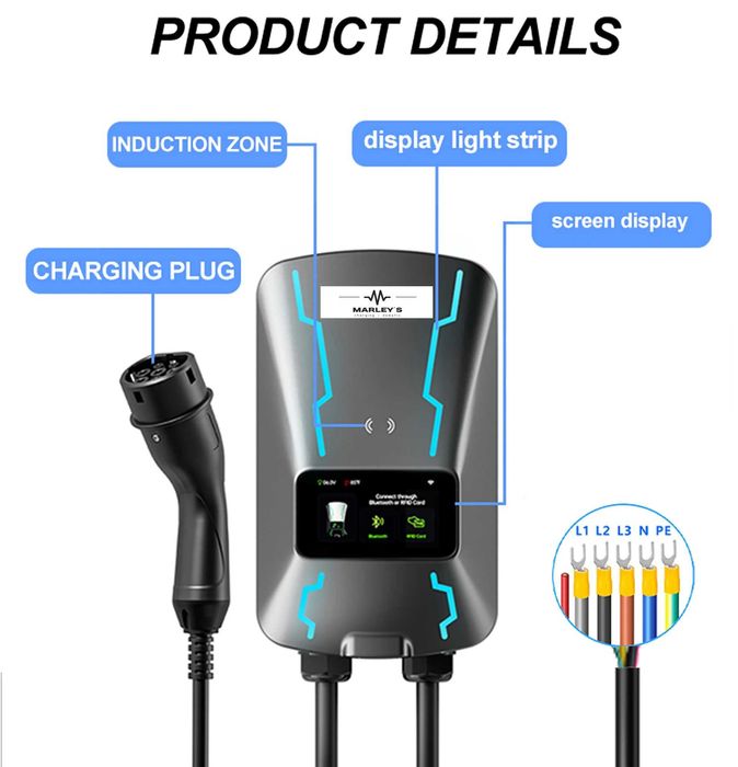 Wallbox Charger 22 kW - 32 A - Type 2 - Three-Phase - Hybrid Electric Vehicles64586163264386122