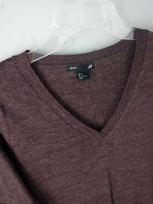 Długi brązowy sweterek z kieszeniami H&M r. M