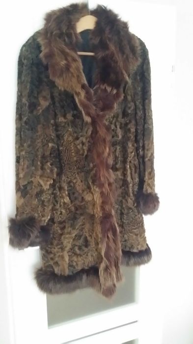 futro karakuł z lisem