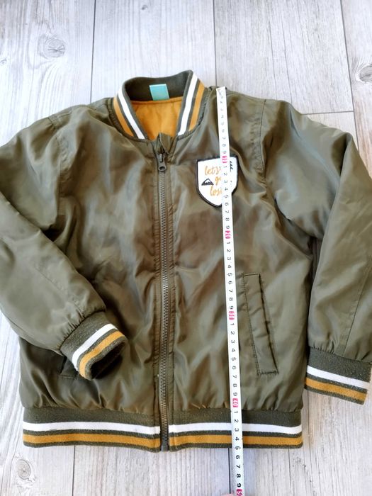 Kurtka 122cm dla chłopca, oliwkowa, bomberka