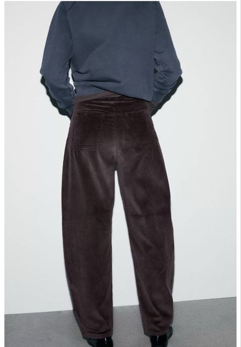 Вельветові брюки джинси баггі zara зара