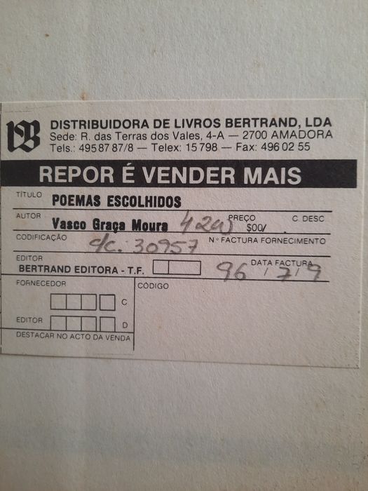 Poemas Escolhidos Vasco Graça Moura