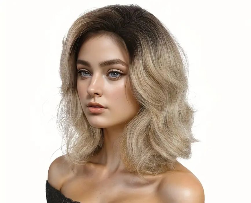Peruka blond platyna gradient