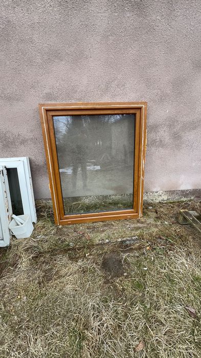 Okno używane 114x141 złoty dąb
