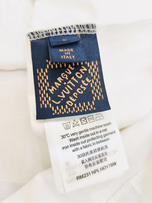 Biały tshirt koszulka z perełkami louis vuitton