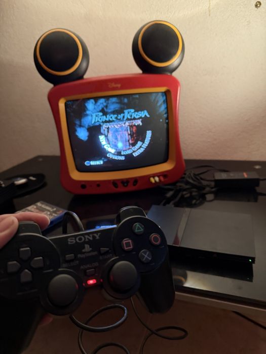 Ps2 slim + comandos + jogos